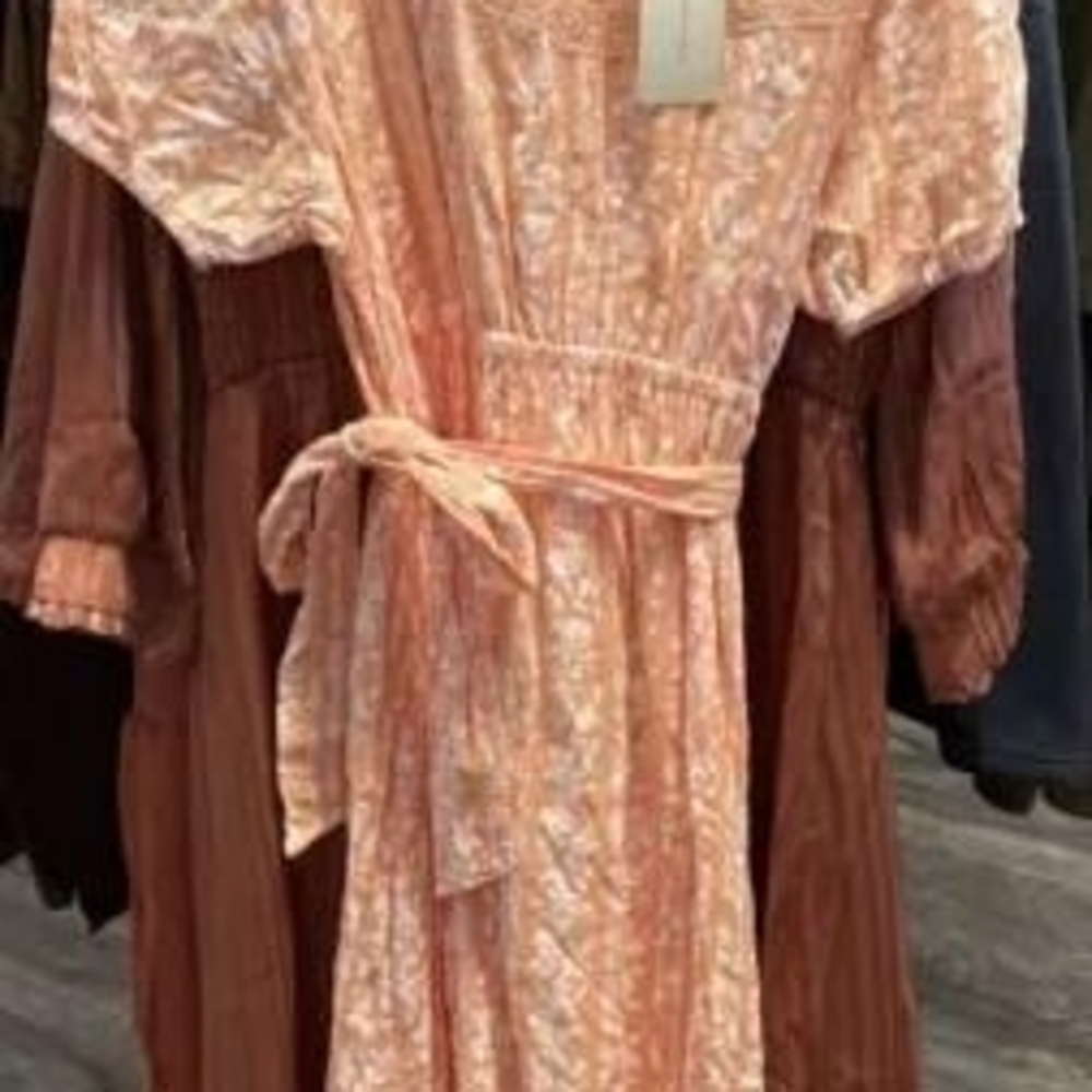Peach Floral Kids Dress